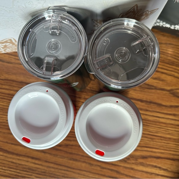 starbucks stainless steel tumbler 20 oz And Red Holiday Cup set - Picture 4 of 4